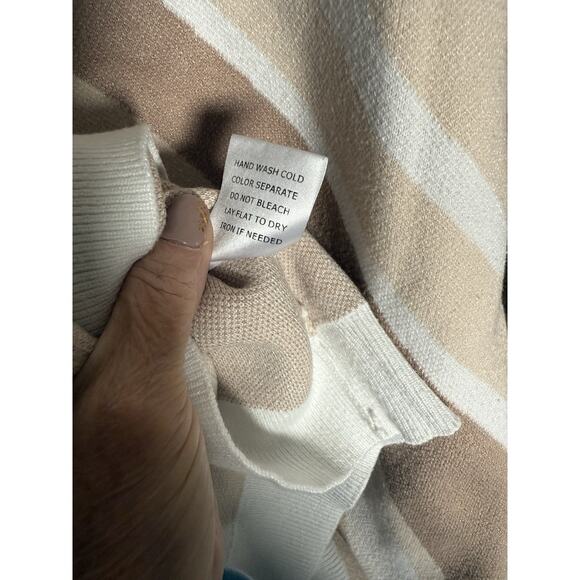 GILLI Abstract Crew Neck Sweater Women's Size Large Cream Multi Long Sleeve - Picture 8 of 8